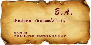 Buchner Annamária névjegykártya